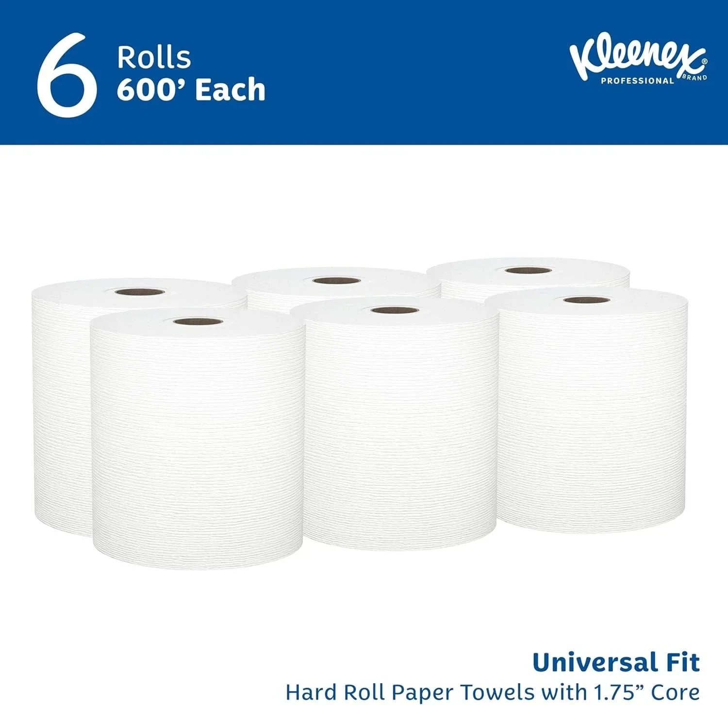 Professional Universal Hard Roll Paper Towels - White, 6 Rolls