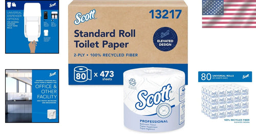 High-Quality Recycled Fiber Toilet Paper, 37,840 Sheets
