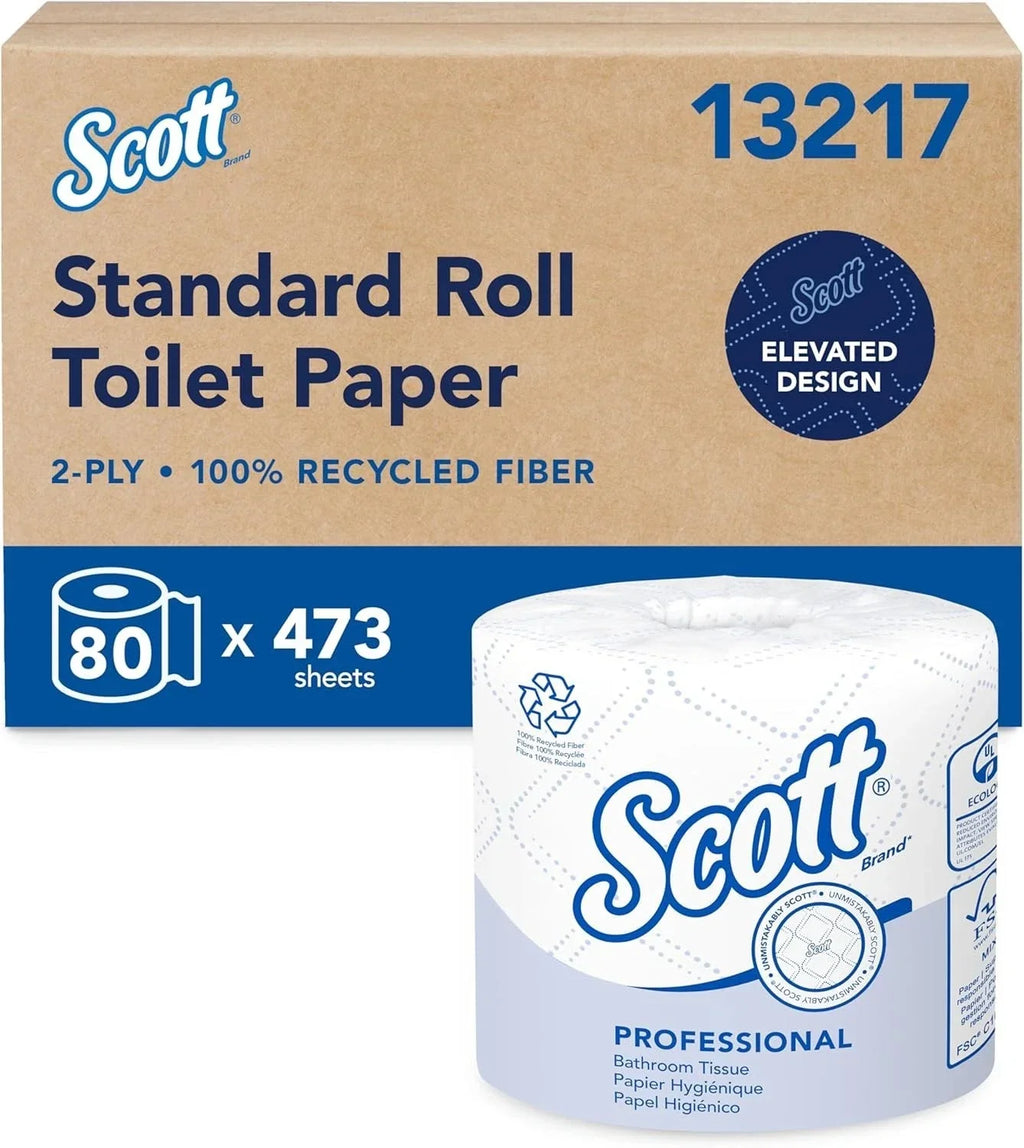 High-Quality Recycled Fiber Toilet Paper, 37,840 Sheets